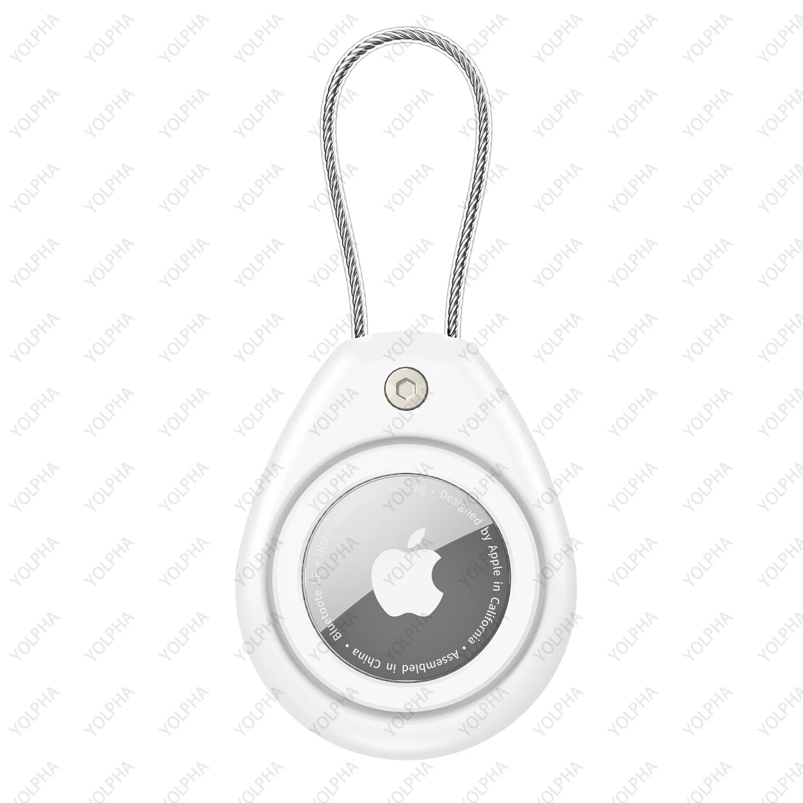 Waterproof Silicone Apple Airtag Case. Braided Steel Wire Cable.