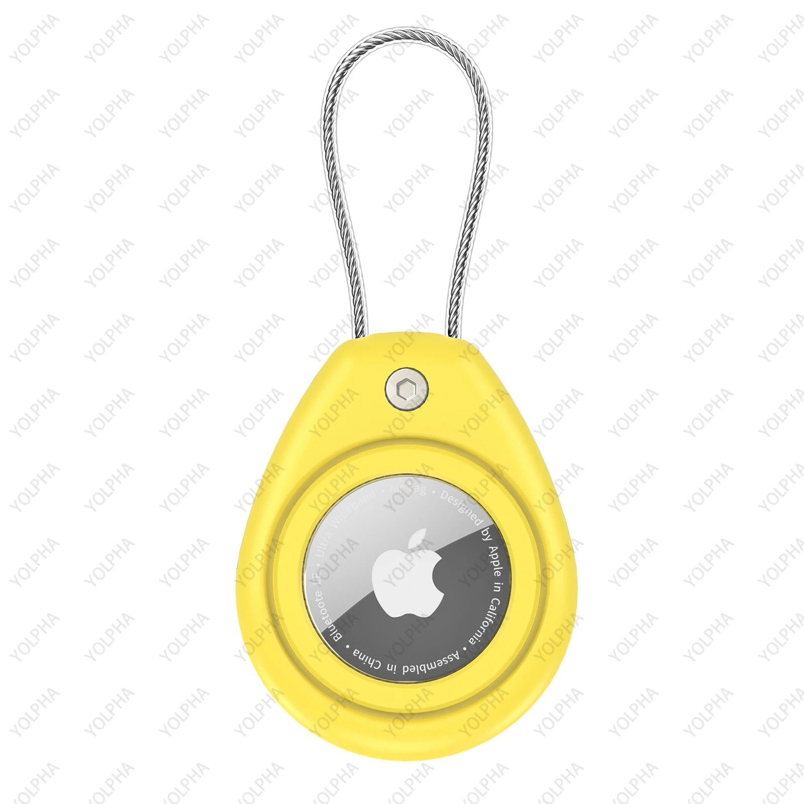 Waterproof Silicone Apple Airtag Case. Braided Steel Wire Cable.