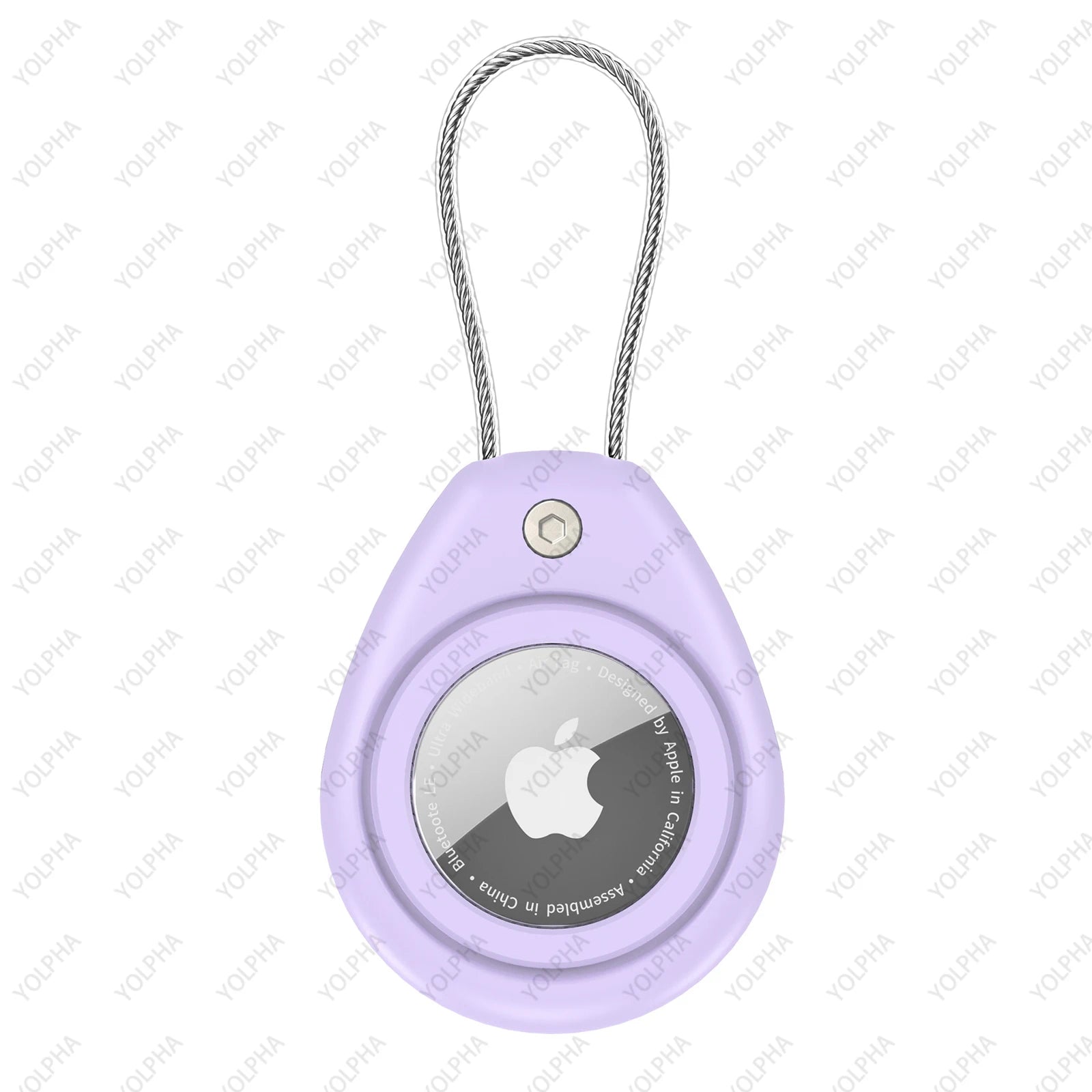 Waterproof Silicone Apple Airtag Case. Braided Steel Wire Cable.