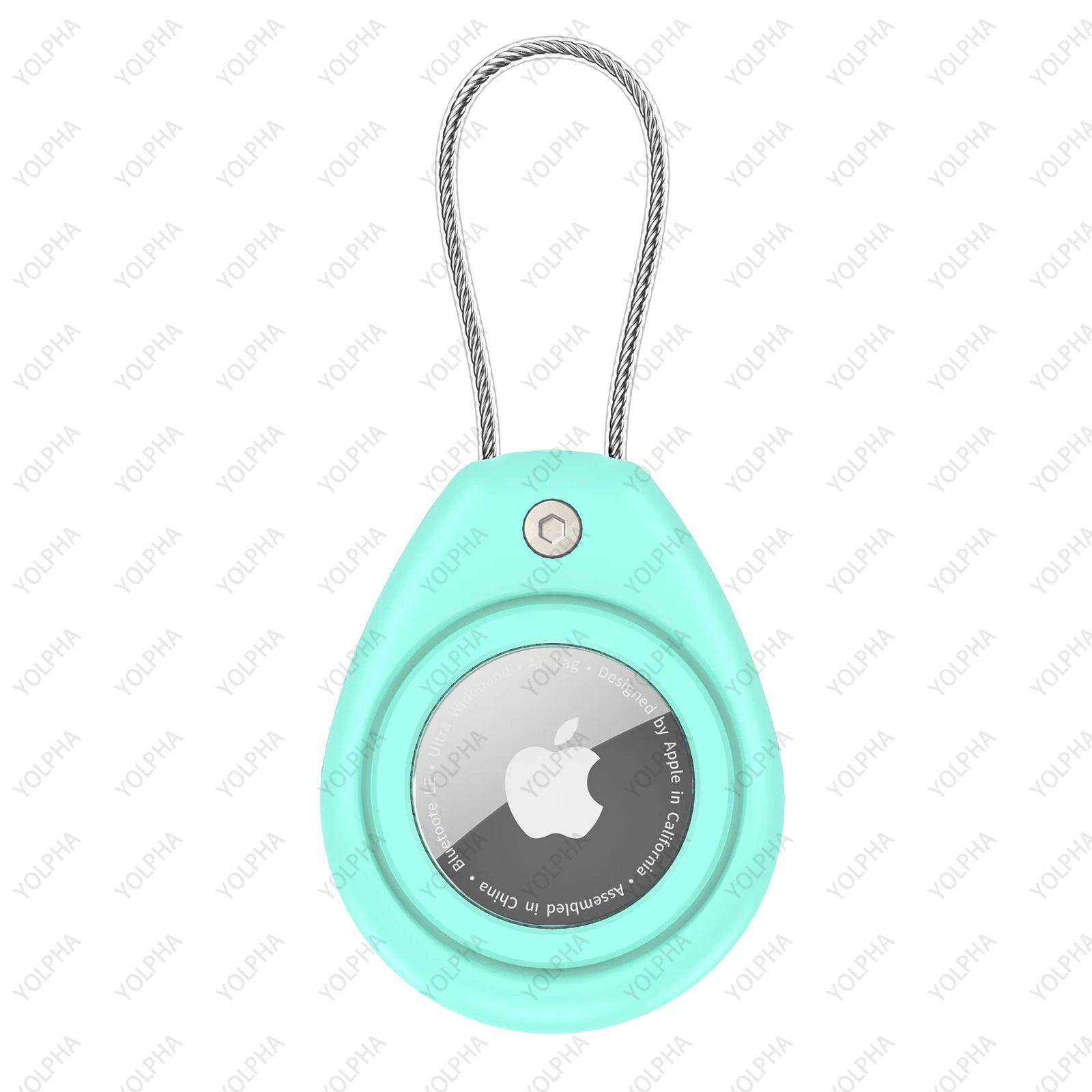 Waterproof Silicone Apple Airtag Case. Braided Steel Wire Cable.
