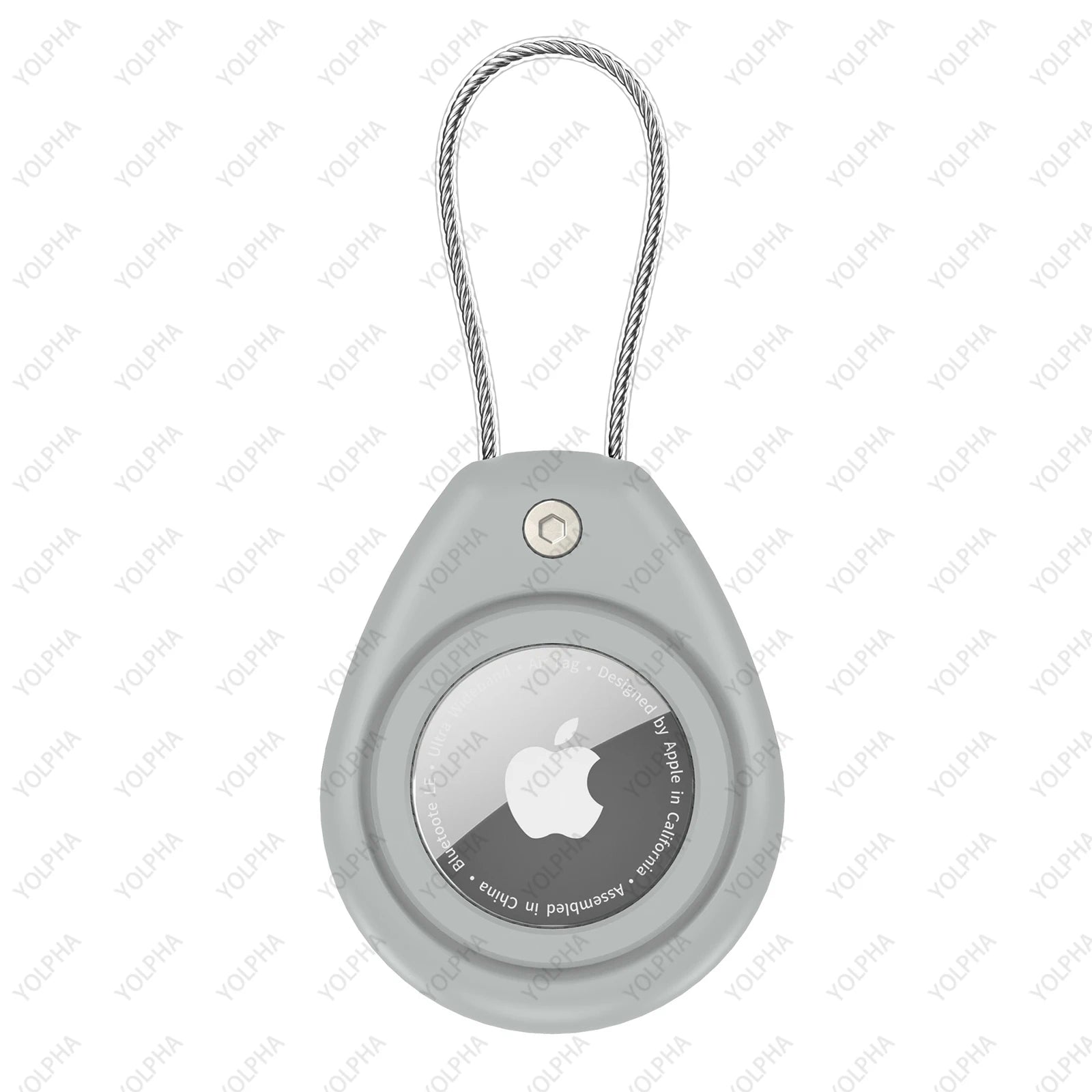 Waterproof Silicone Apple Airtag Case. Braided Steel Wire Cable.