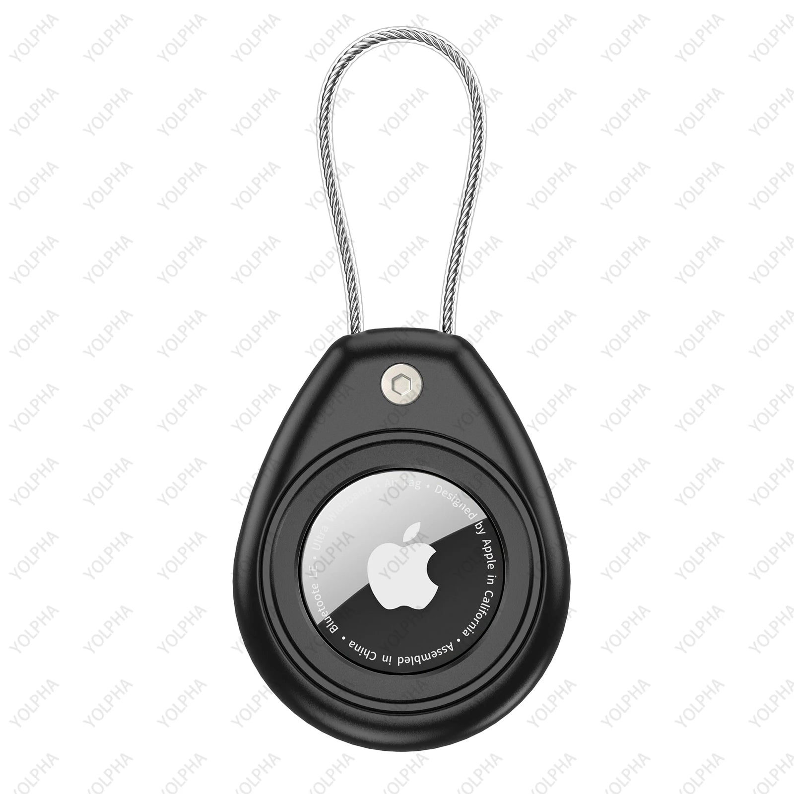 Waterproof Silicone Apple Airtag Case. Braided Steel Wire Cable.