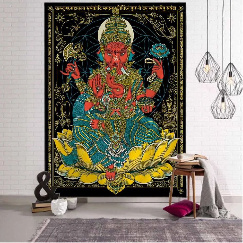 Indian Buddha Meditation Tapestry Collection.