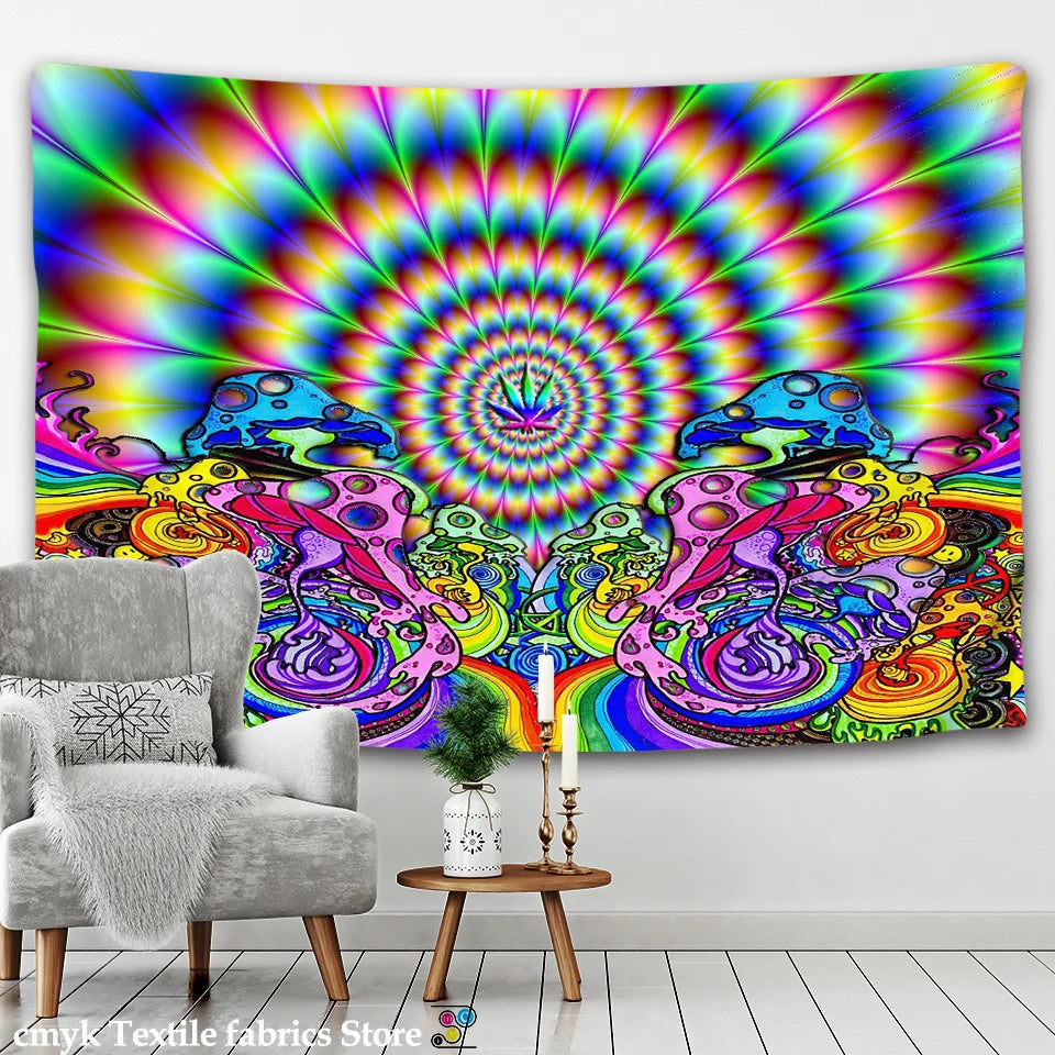 HD Psychedelic Spiral Bright Tapestry Collection