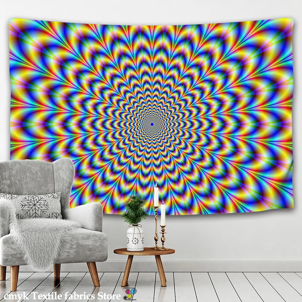 HD Psychedelic Spiral Bright Tapestry Collection