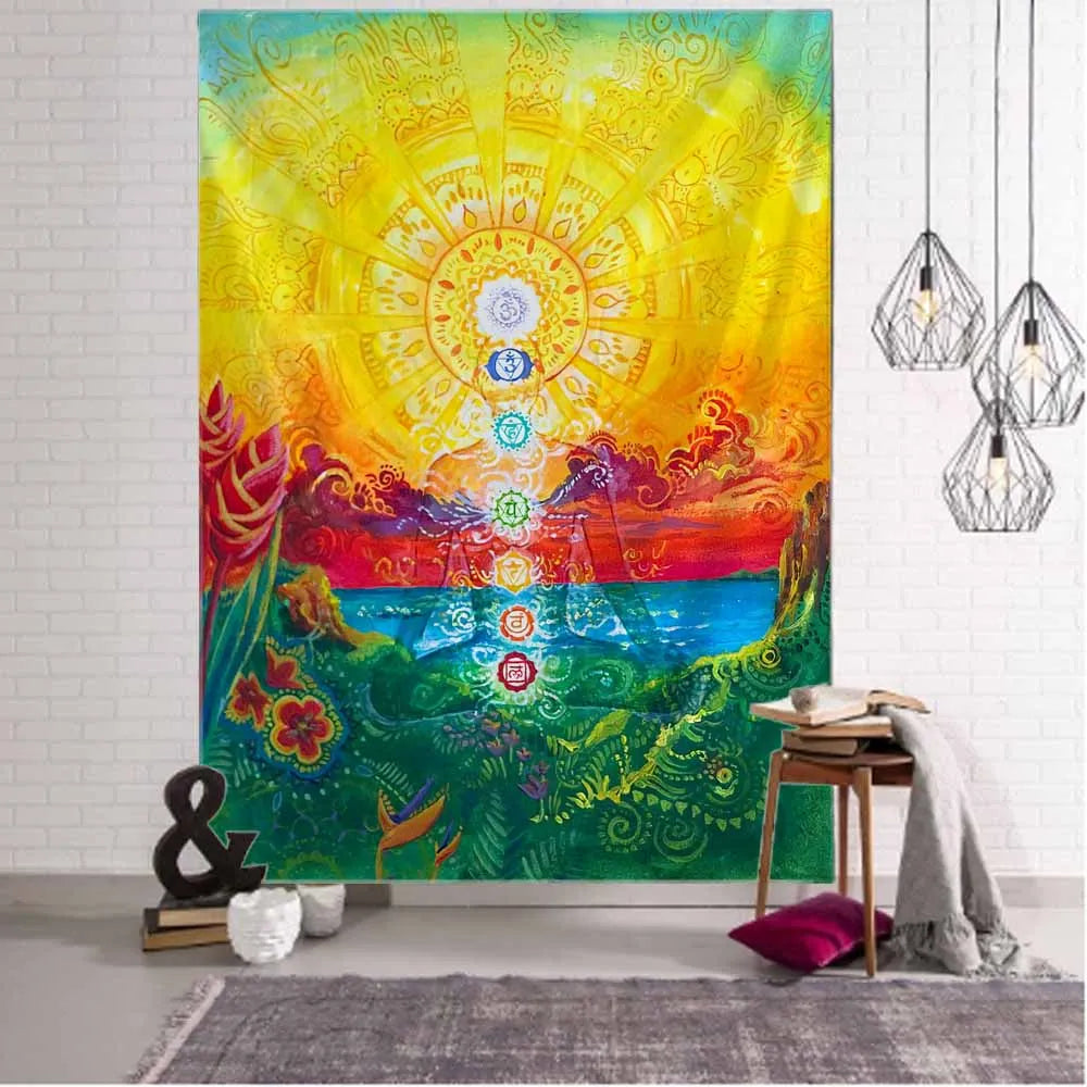 Indian Buddha Meditation Tapestry Collection.
