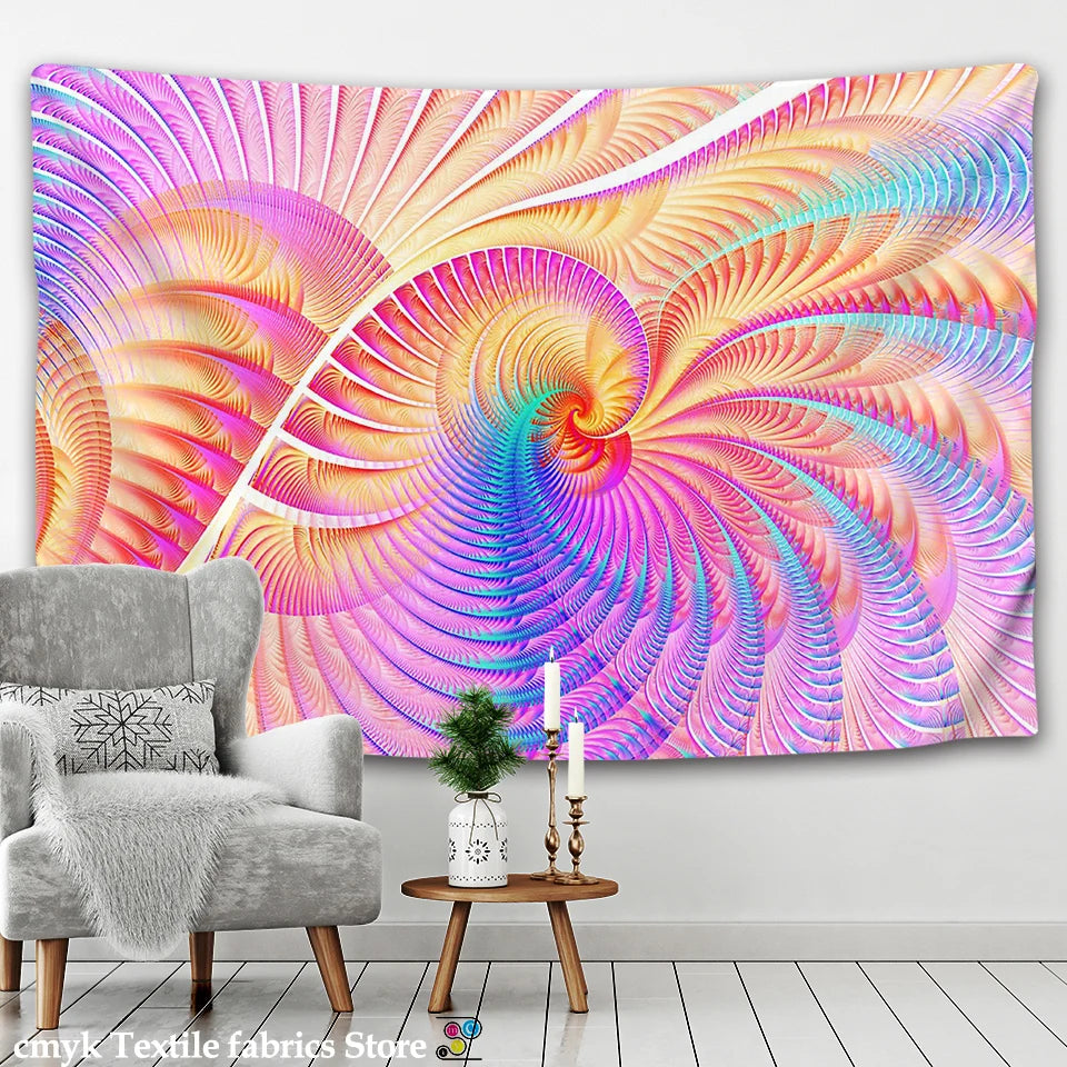 HD Psychedelic Spiral Bright Tapestry Collection
