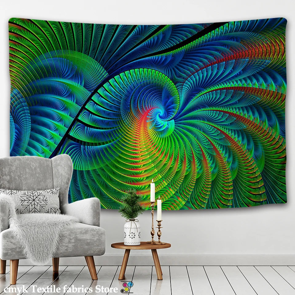 HD Psychedelic Spiral Bright Tapestry Collection