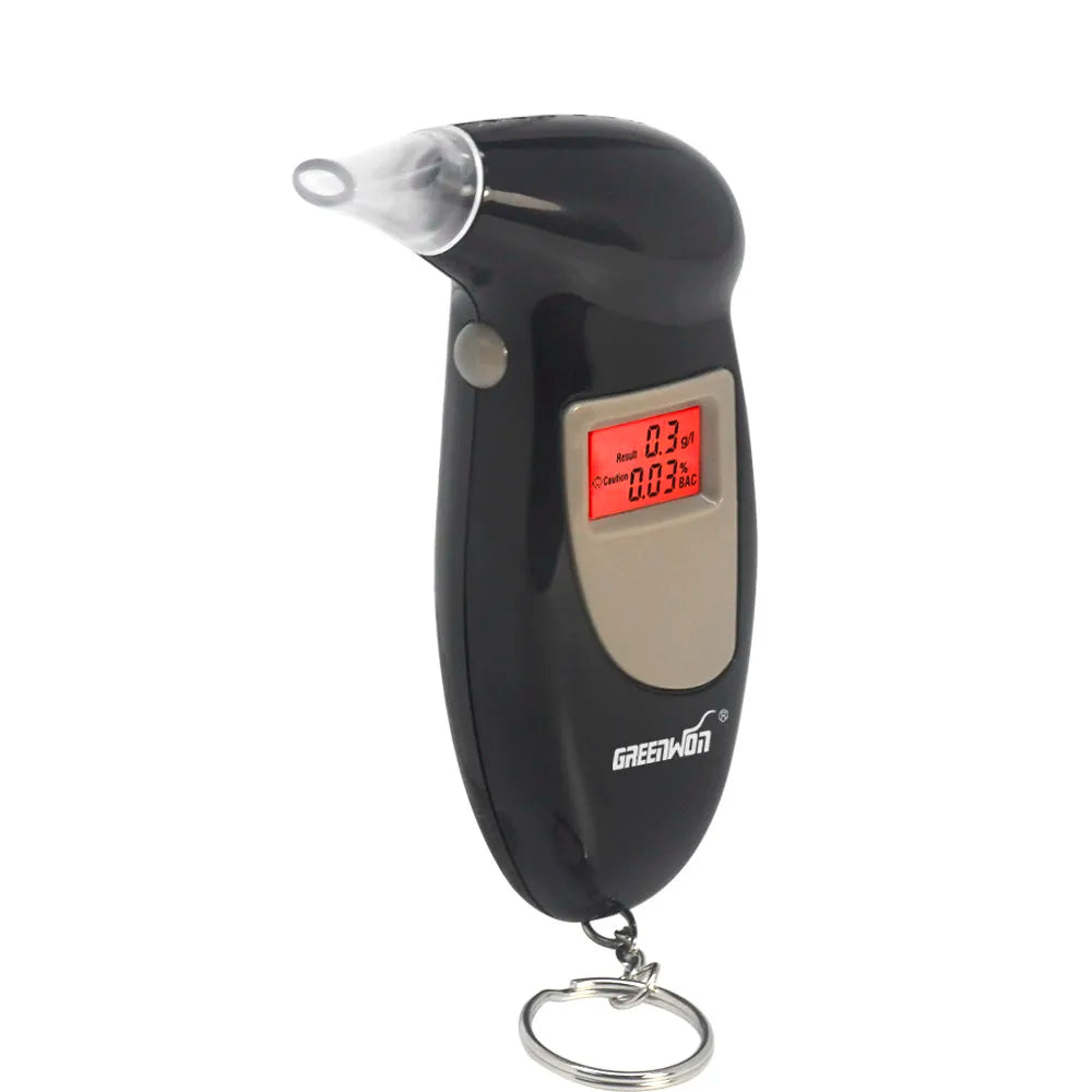 Breathalyzer Clean Up Inventory Keychain Digital Alcohol Tester Detector Audible Alert Portable with LCD Display 68S-GD