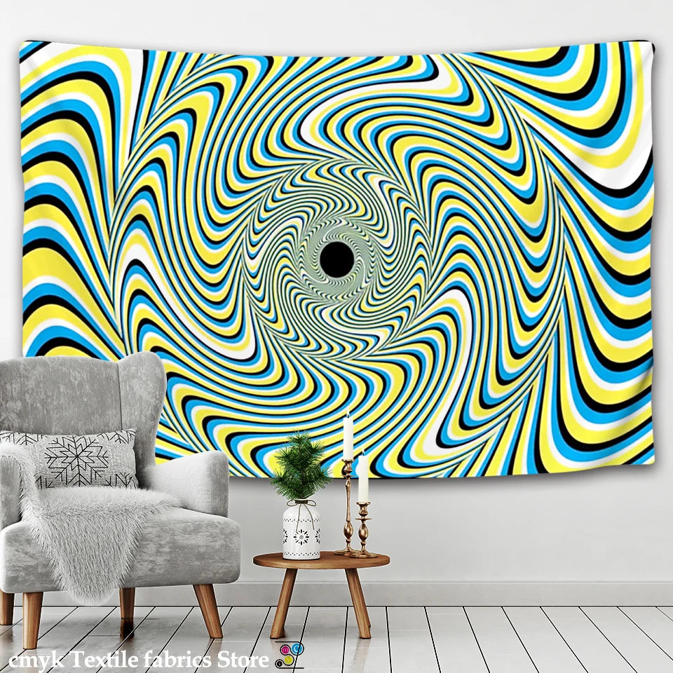 HD Psychedelic Spiral Bright Tapestry Collection