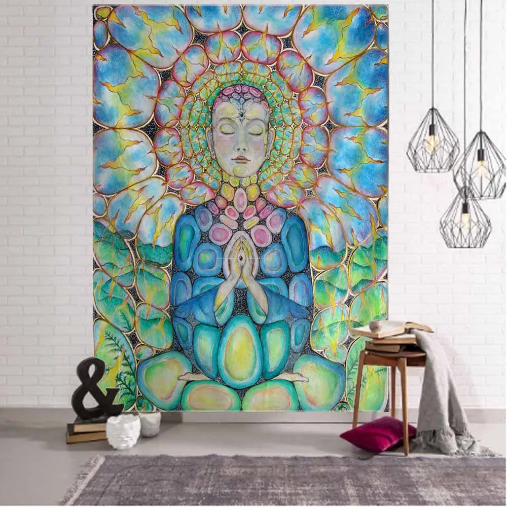 Indian Buddha Meditation Tapestry Collection.