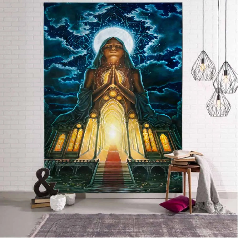 Indian Buddha Meditation Tapestry Collection.
