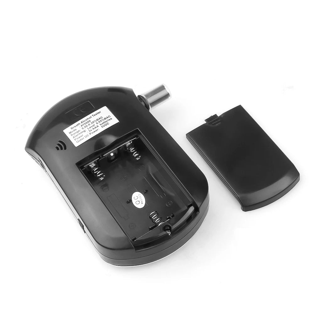 Digital Breath Alcohol Tester LCD Breathalyzer Analyzer 5 Mouthpiece High Sensitivity