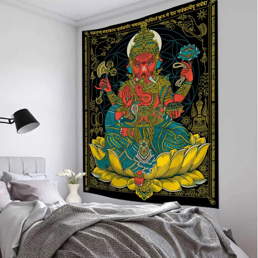 Indian Buddha Meditation Tapestry Collection.