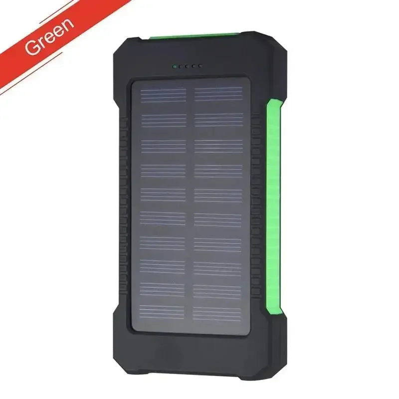 Solar Charging Portable Waterproof Power Bank.  20000 mah Rapid Charging with LED Indicators.  Charge 2 devices! Use the power of our Star to fuel your Festival Needs!