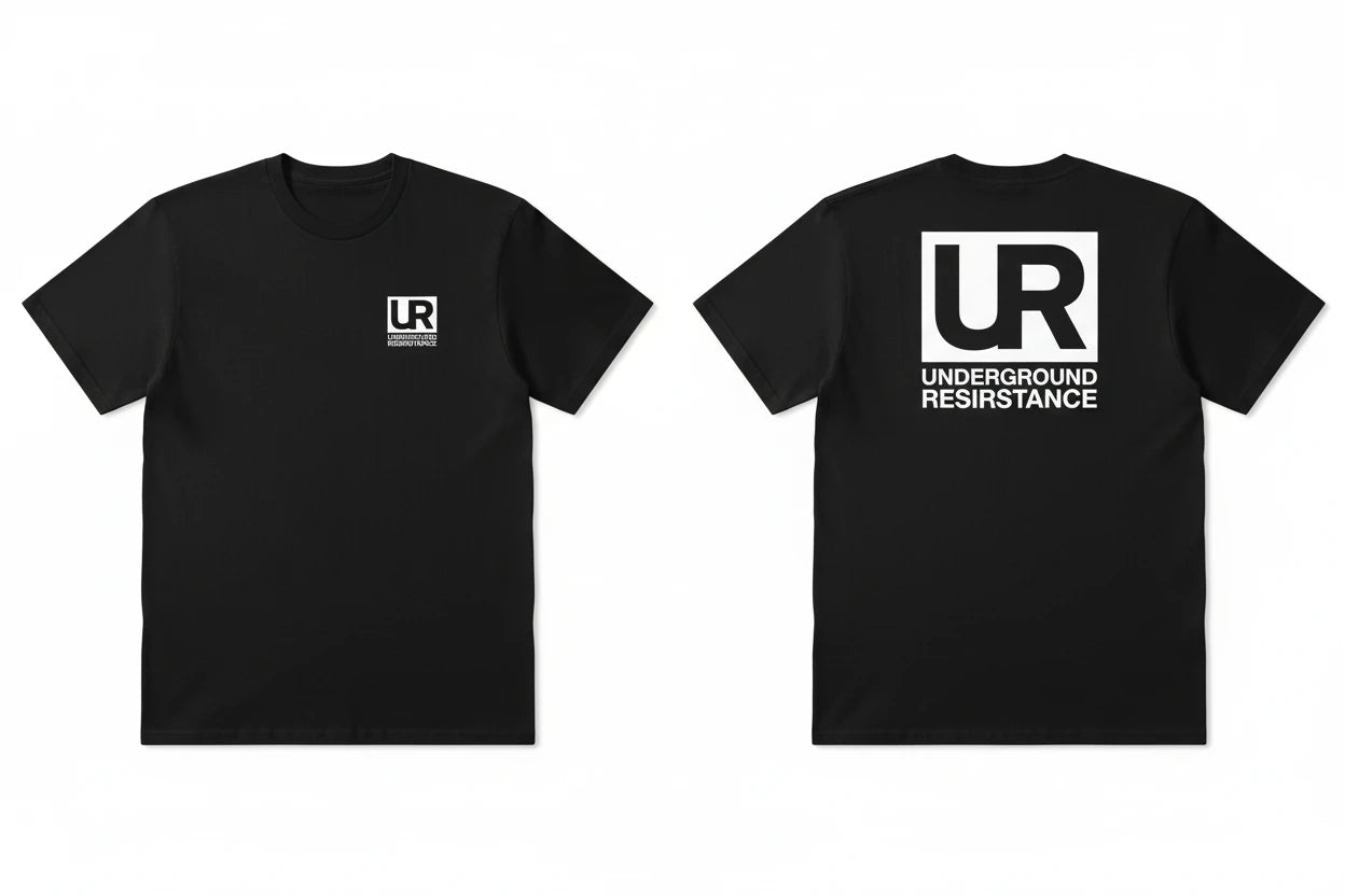 **JEFF MILS** Detroit Exclusive. Underground Resistance - Detroit Techno Pioneers. Jeff Mills and Robert Hood Exclusive T-Shirt.  Matching Hoodie Available.