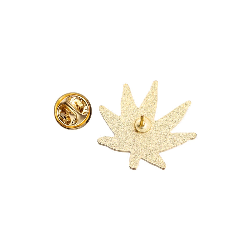 Marijuana Leaves Enamel Drip Pin.