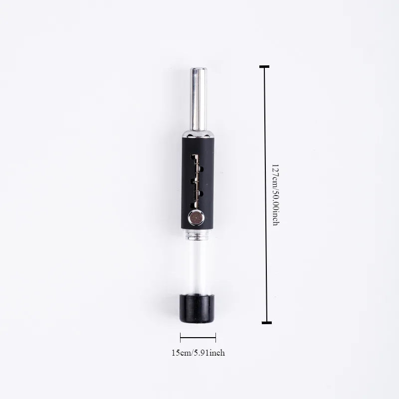 5-Level Adjustable Metal Pipe with Glass Tube | Reusable EDG Dry Burn Pipe with filter | Load a few grams and go.  Pack and push 5 different levels of Herb to the front.  Pushes Ashes out and pushes new green to the front.  Festival Must Have! 💨Anything!