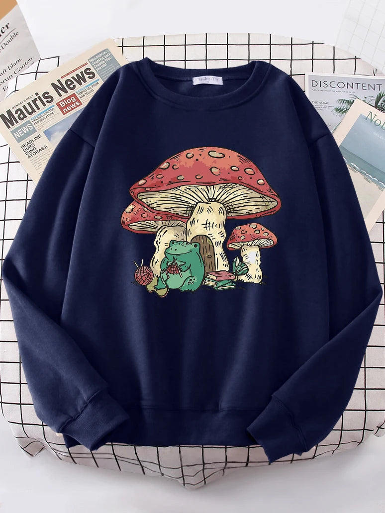 R.F.  Cute Crocheting Frog and a Magical Mushroom House. **Lady Frogs**