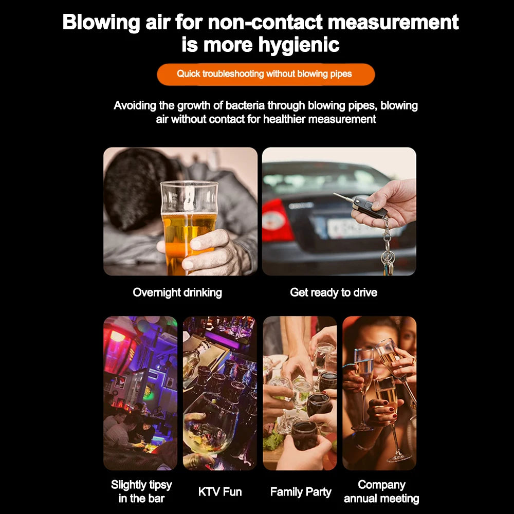 Non-Contact Alcohol Tester High Accurate Breathalyzer With LCD Display.