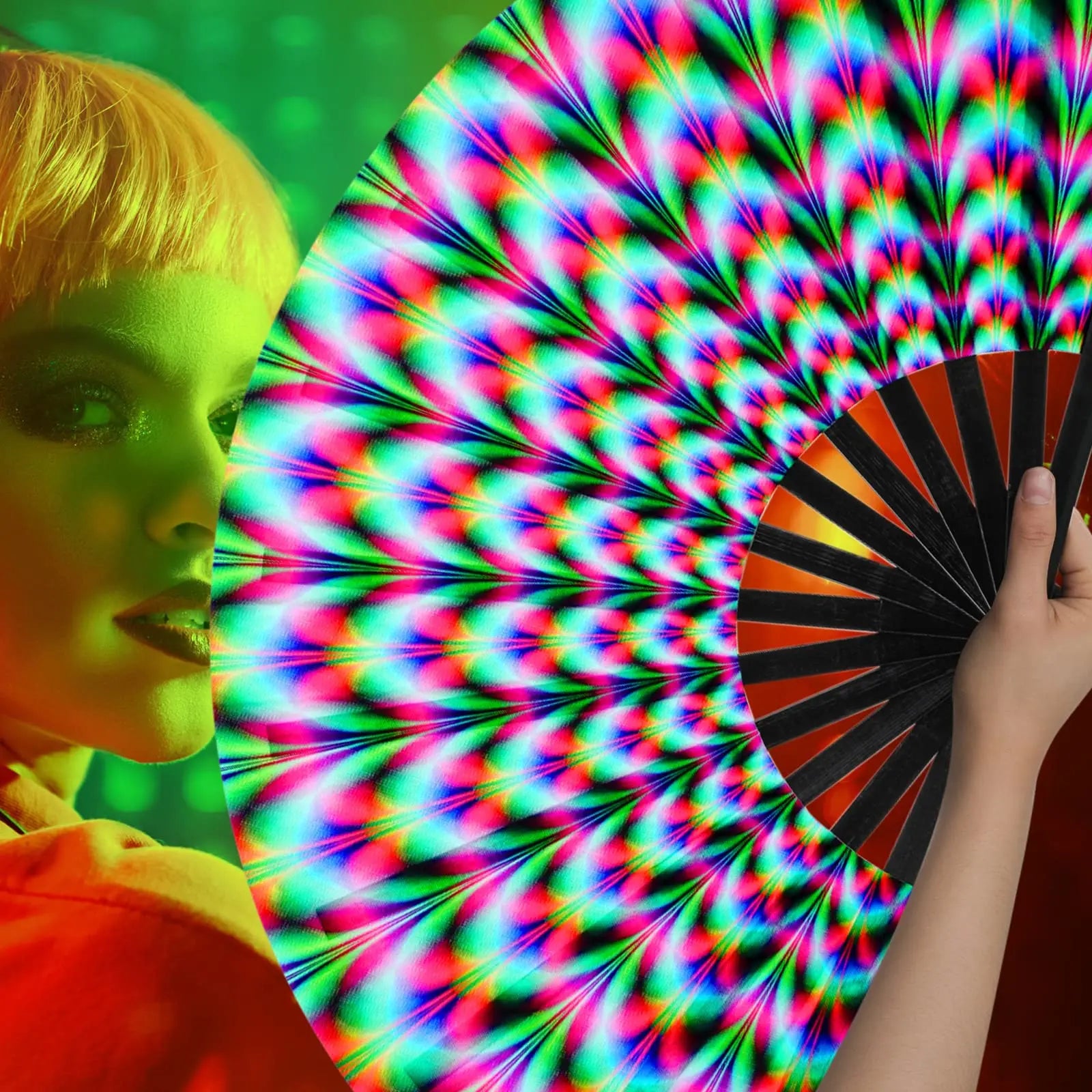 Foldable LARGE Raver Fan.