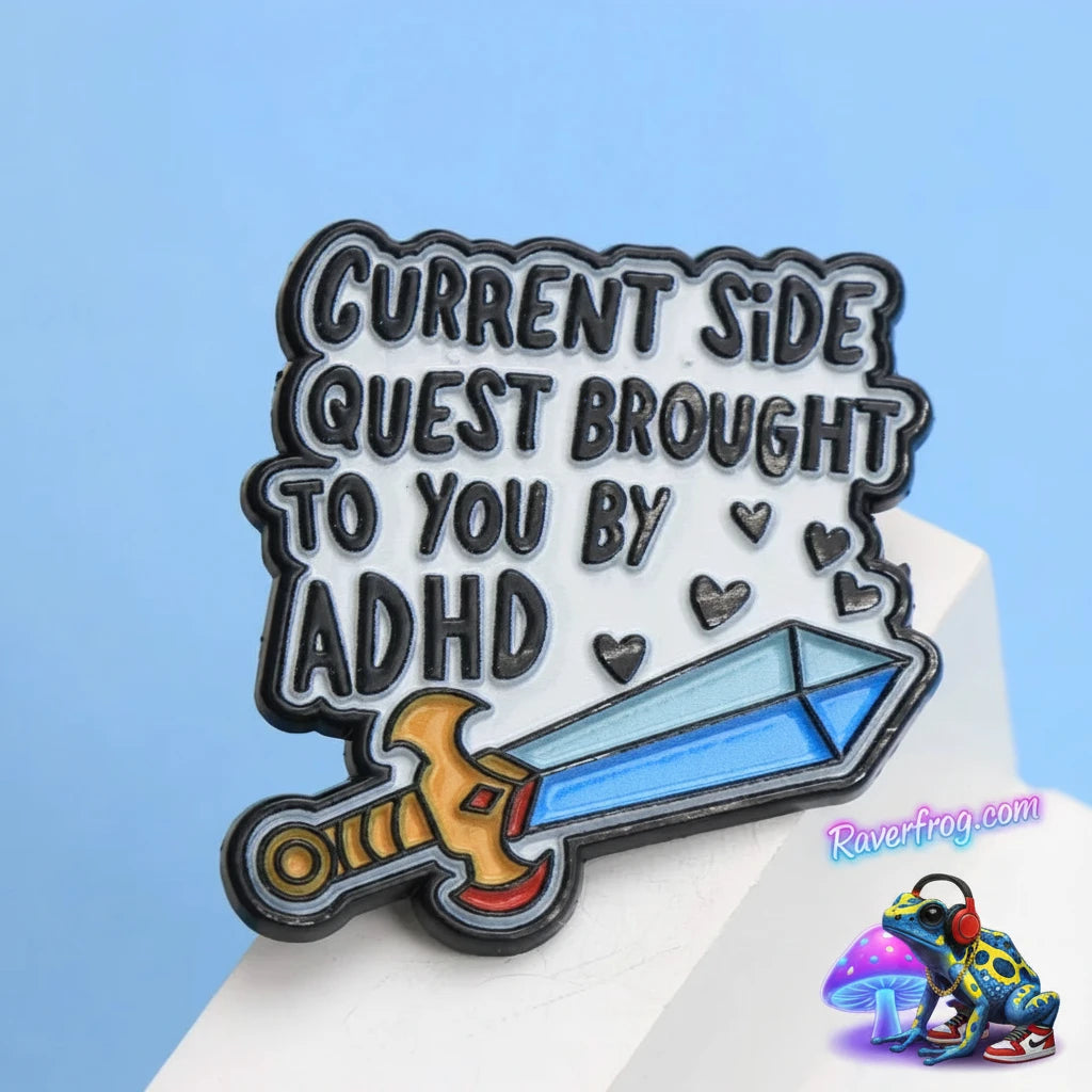ADHD Side Quest Enamel Festival Pin