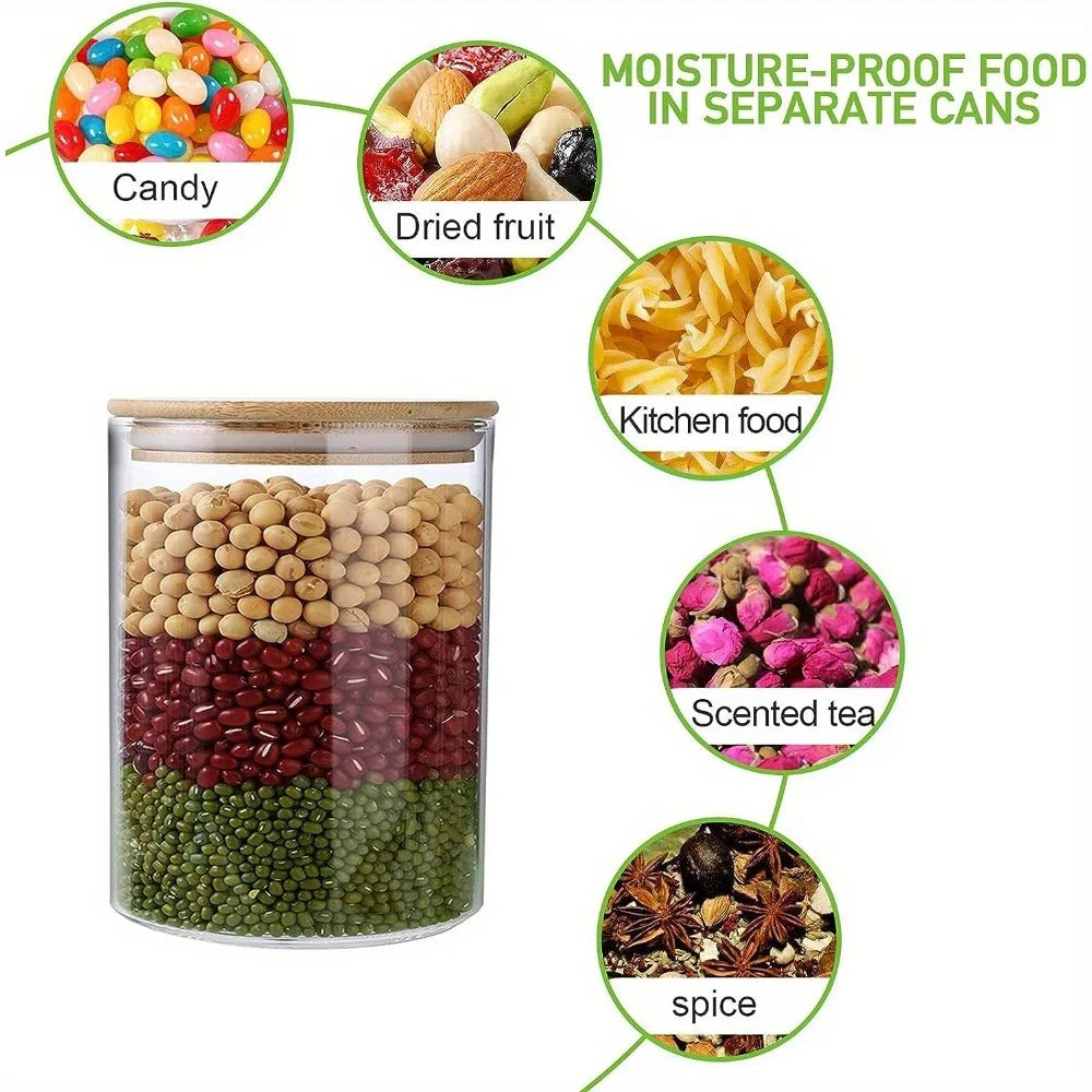 COOKIES BRAND Glass Storage Jars with Airtight Bamboo Lid.  Lock in freshness!