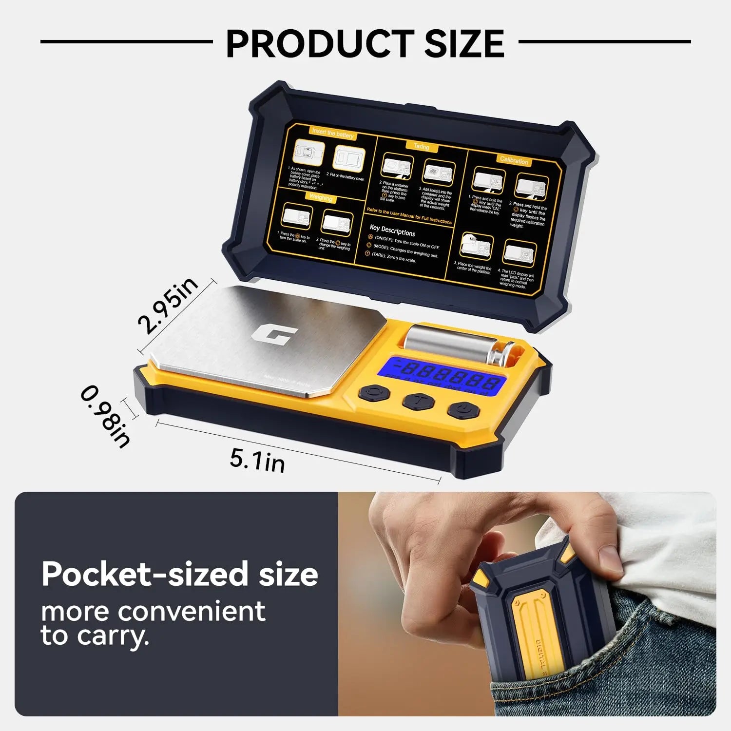 Ultra Accurate Pocket Scale 300g x 0.001g Digital Gram Scale.  With Calibration Weight.