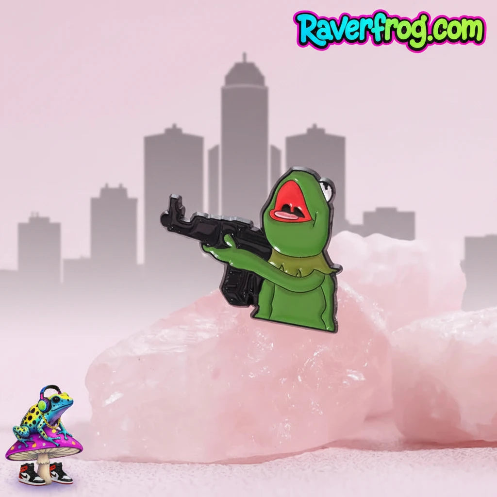 R.F. Frog And A Gun “AK Kermit” Enamel Festival Pin