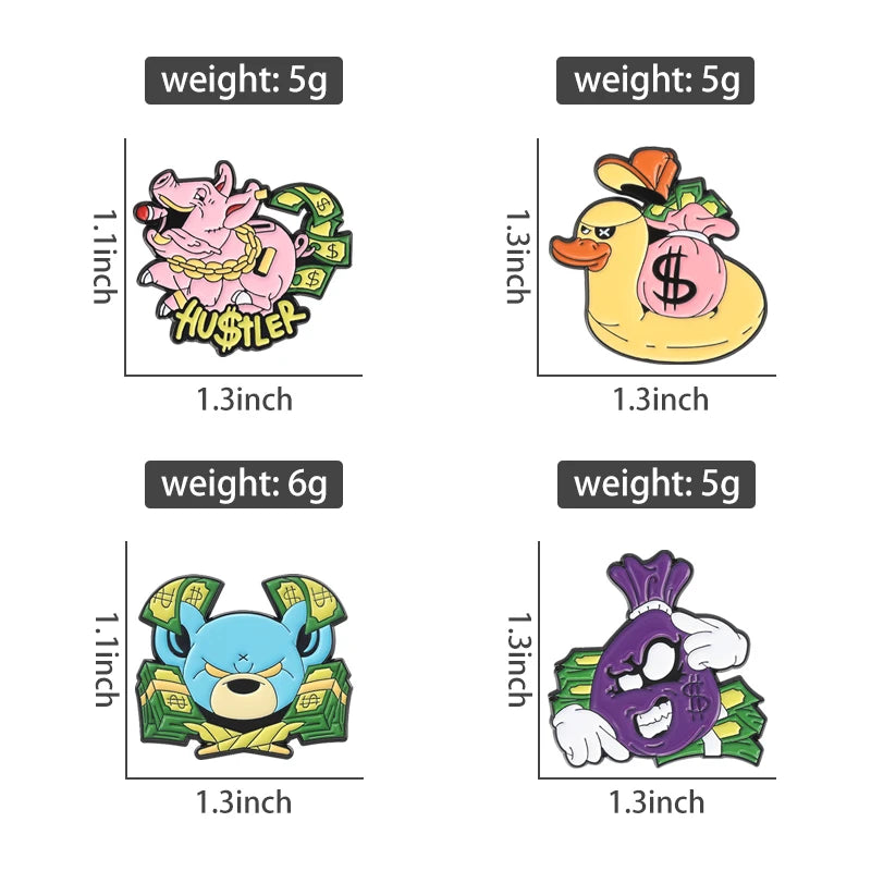 Ca$h Money Enamel Festival Pin Collection.  20 Unique Designs to choose from.