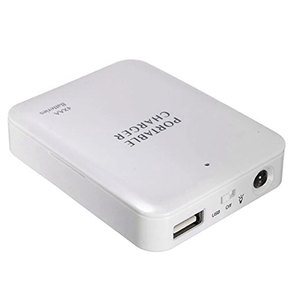 Portable USB Power Bank Charger. External Batteries. 4x AA Batteries.  Charge without a power source.