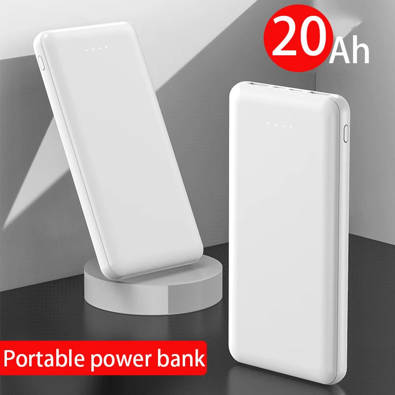 Very Thin. New Portable Power Bank 20000mAh Ultra Large Capacity 10W Super Fast.  USB-C, Micro USB.  2 USB outputs.