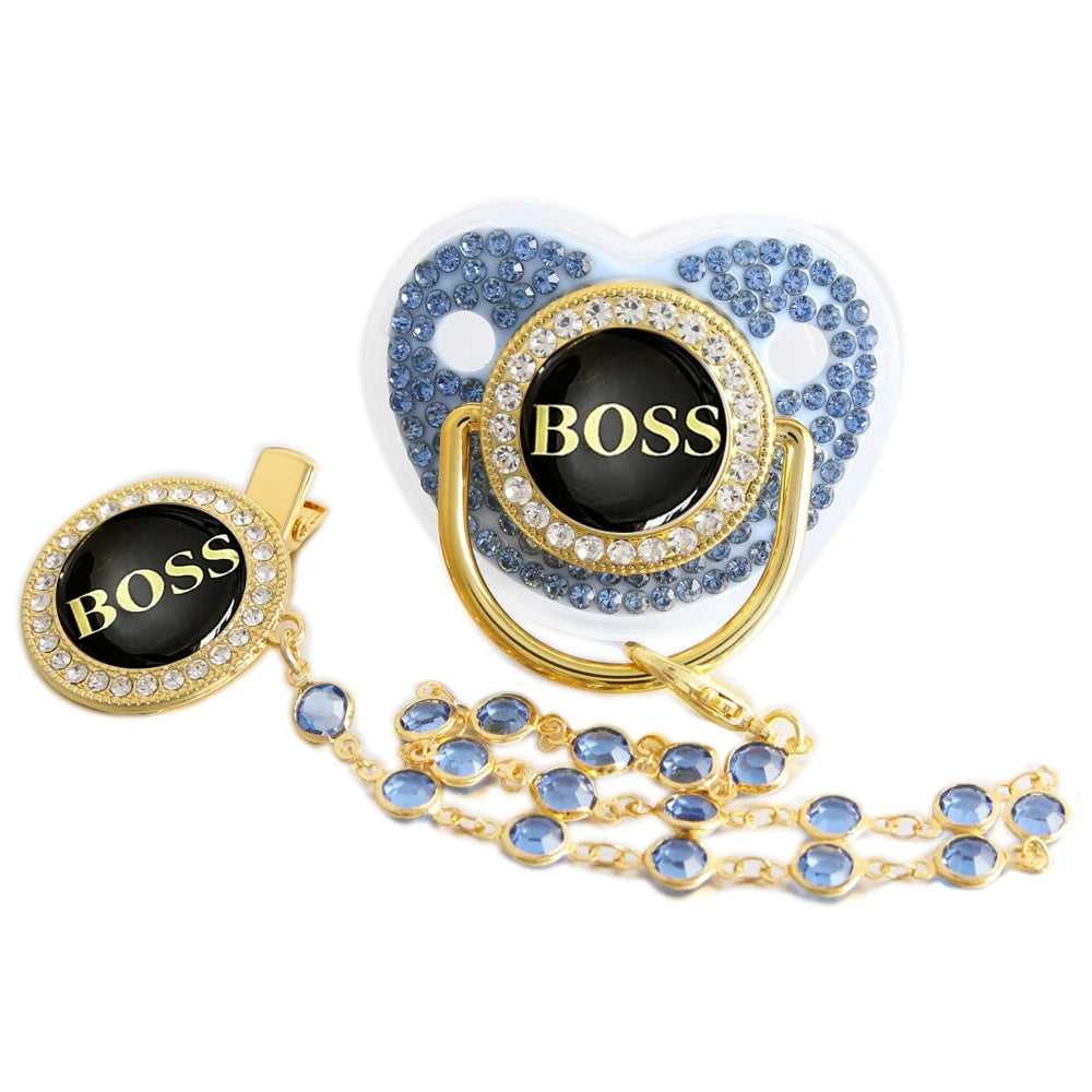 Boss Bling Papa Pacifier.  Boss Binky.  Food Grade Silicone.