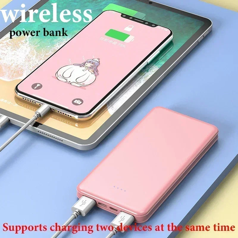 Very Thin. New Portable Power Bank 20000mAh Ultra Large Capacity 10W Super Fast.  USB-C, Micro USB.  2 USB outputs.