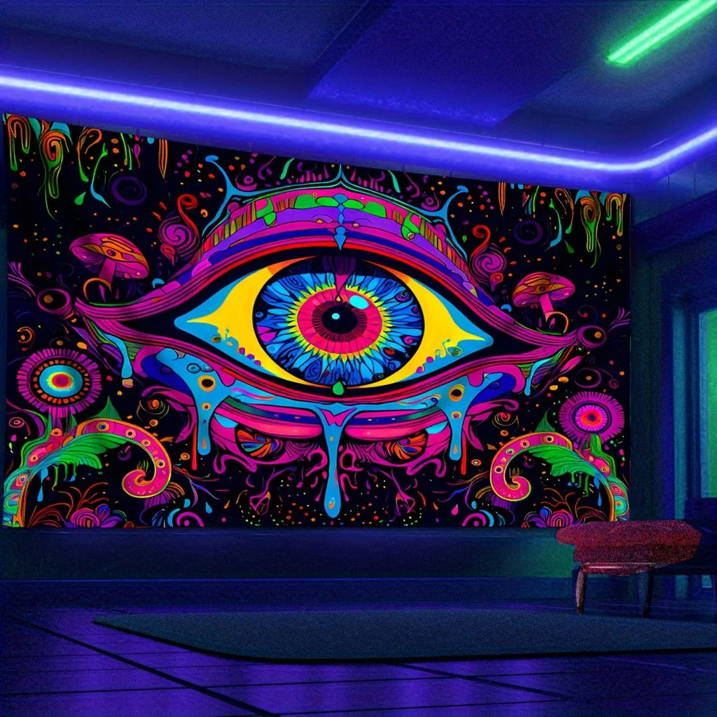 Giant Eye Psychedelic UV Tapestry.