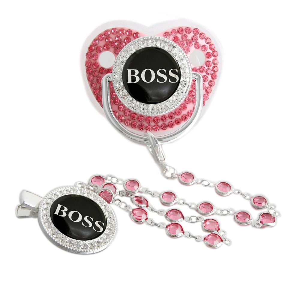 Boss Bling Papa Pacifier.  Boss Binky.  Food Grade Silicone.