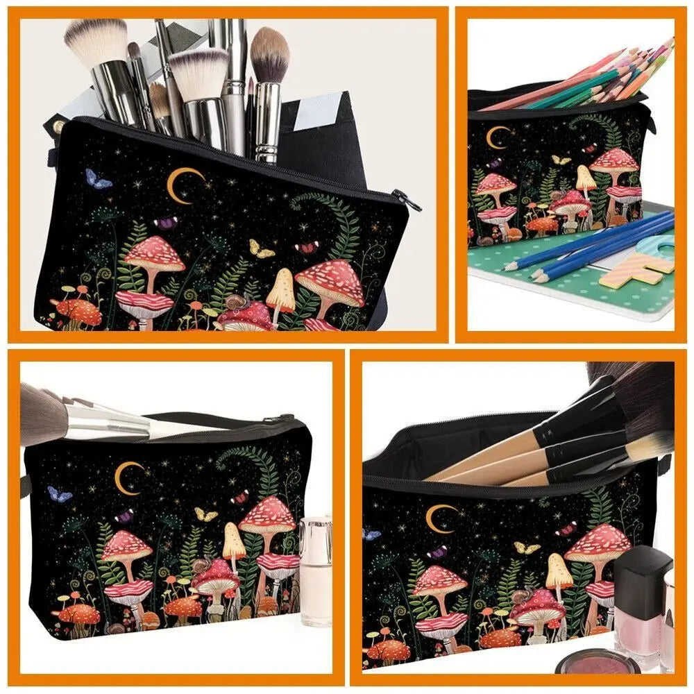 Cute Mushroom Print Cosmetic / Party Favor Storage Bag