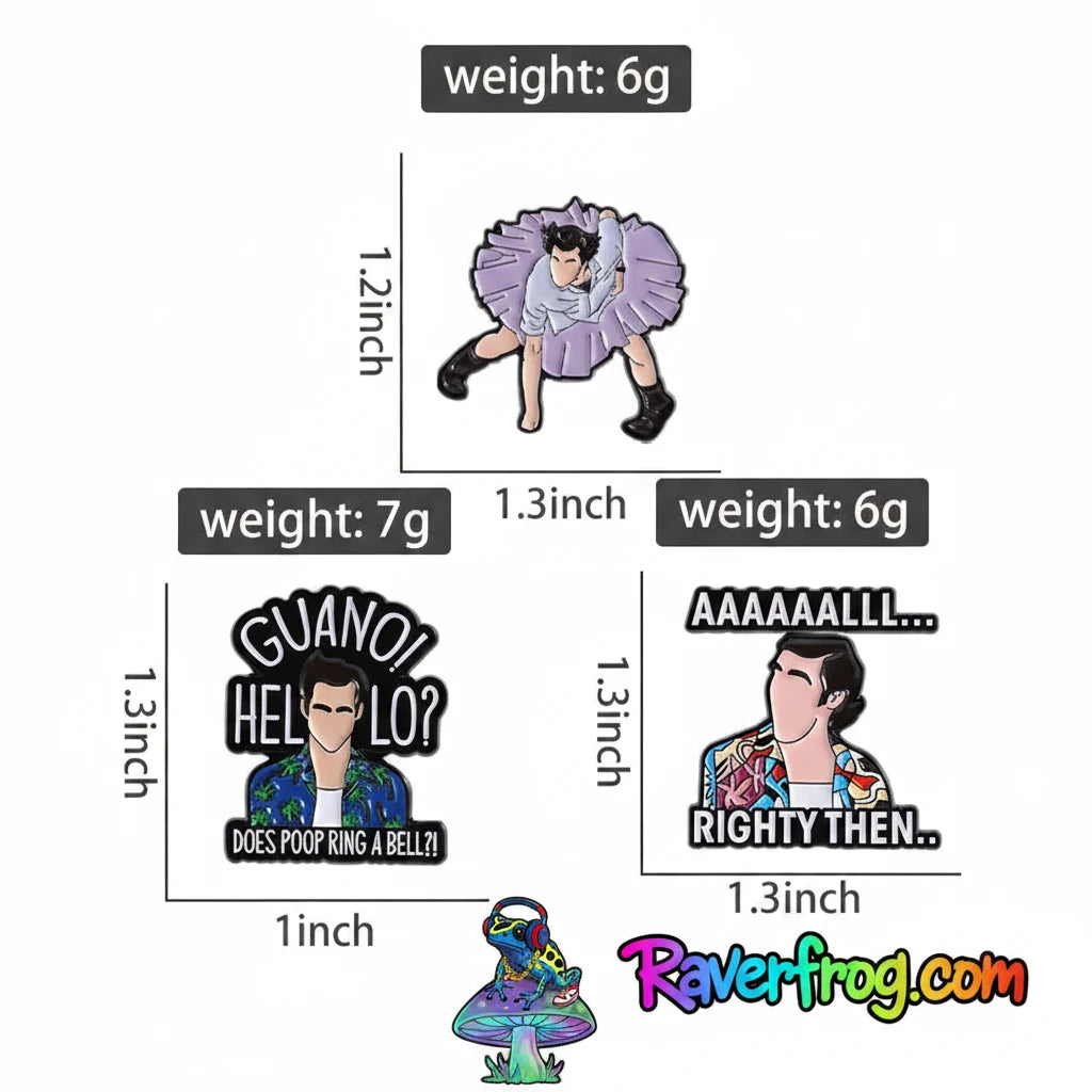 Ace Ventura Wacky Enamel Festival Pins.  5 Different Options!