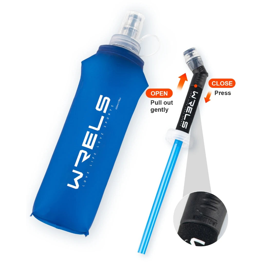 Pocket Pint. Raverfrog / WRELS Festival Folding Water Bottle (TPU BPA-Free Collapsible Soft Flask)Variety of Sizes.