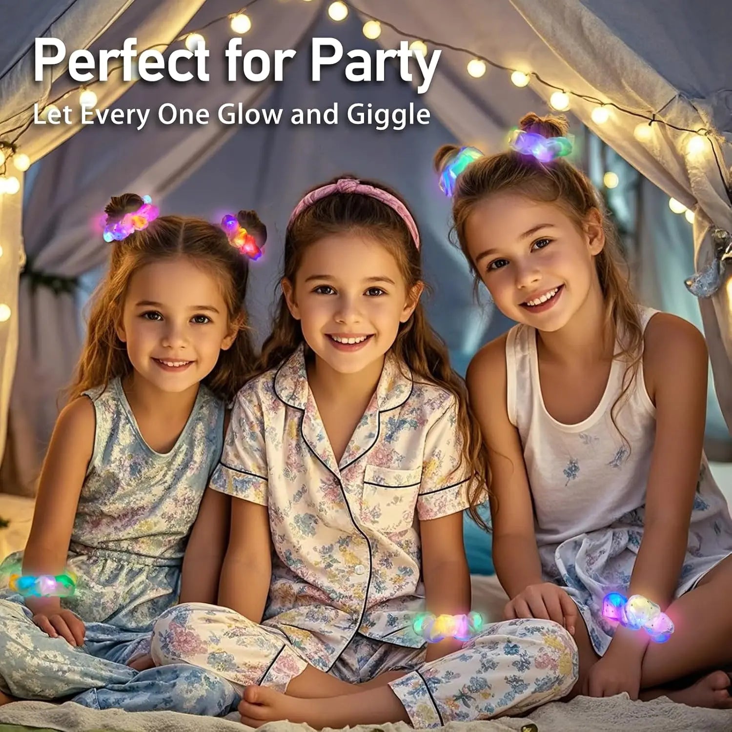 12-48Pcs Light Up Scrunchies LED Glow Hair Accessories.  Deal $2 a piece!  Long battery life.  Priced for re-sale!