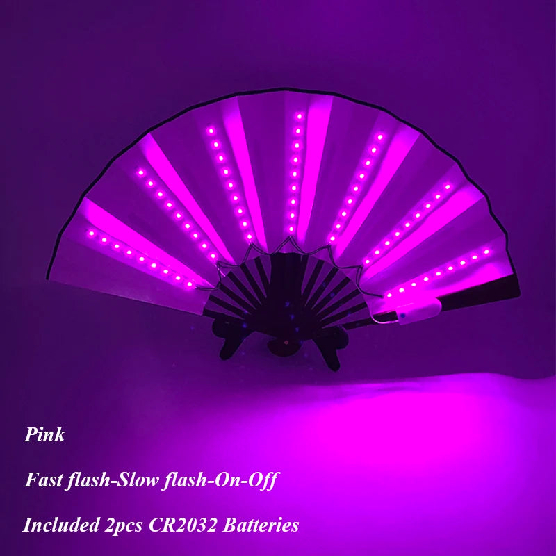 Rechargeable LED Rave Fan.  Color Modes.  Long Battery Life.