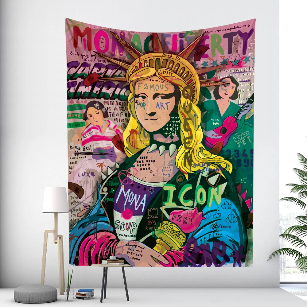 Beautiful HD Graffiti (Pop Art) Psychedelic Street Art Tapestry Collection.  Various Choices. Ultra Large - Full Wall Options Available.