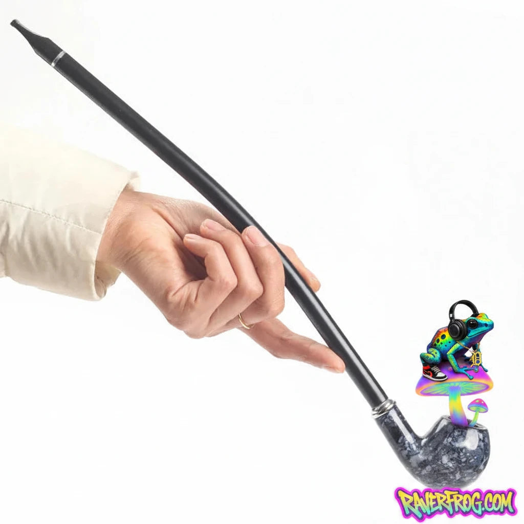 Expertly Crafted Wooden Long Elegant Pipe with Filter. 16 inches. Burn Anything! Comes with. 3 in 1 Pipe Tool!