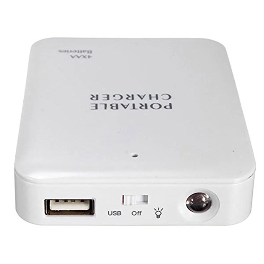Portable USB Power Bank Charger. External Batteries. 4x AA Batteries.  Charge without a power source.