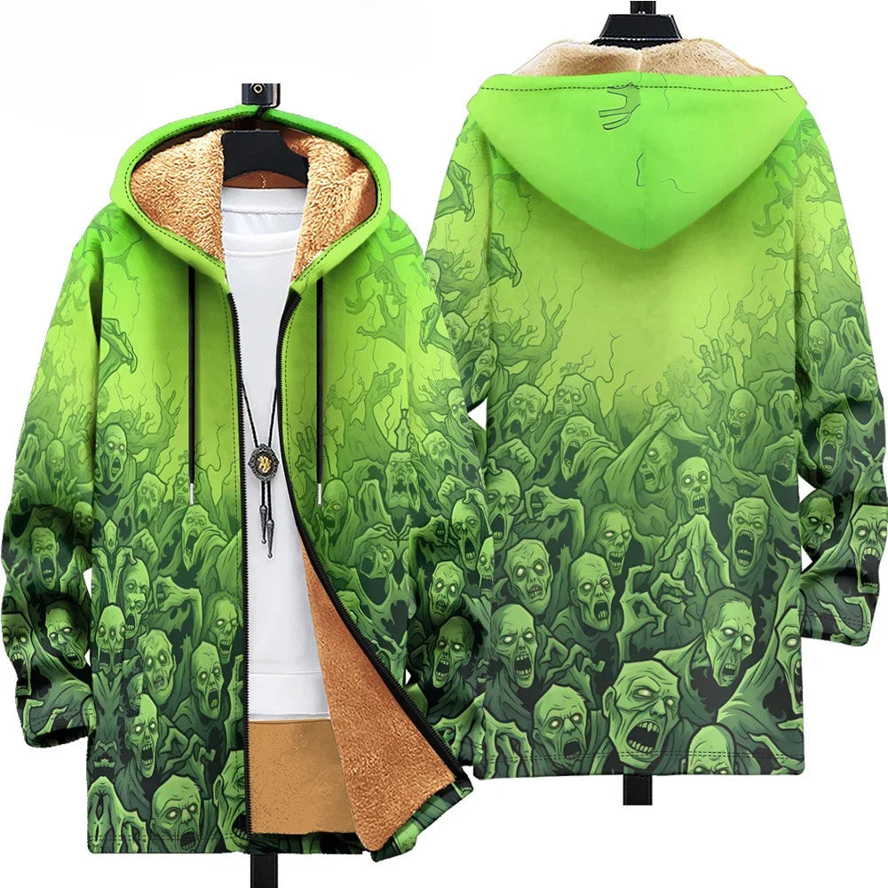 🐸 High Quality Festival Style Graphic Cardigans / Jacket.  Unique Street Style + Great Quality Fleece Lined Warmth.