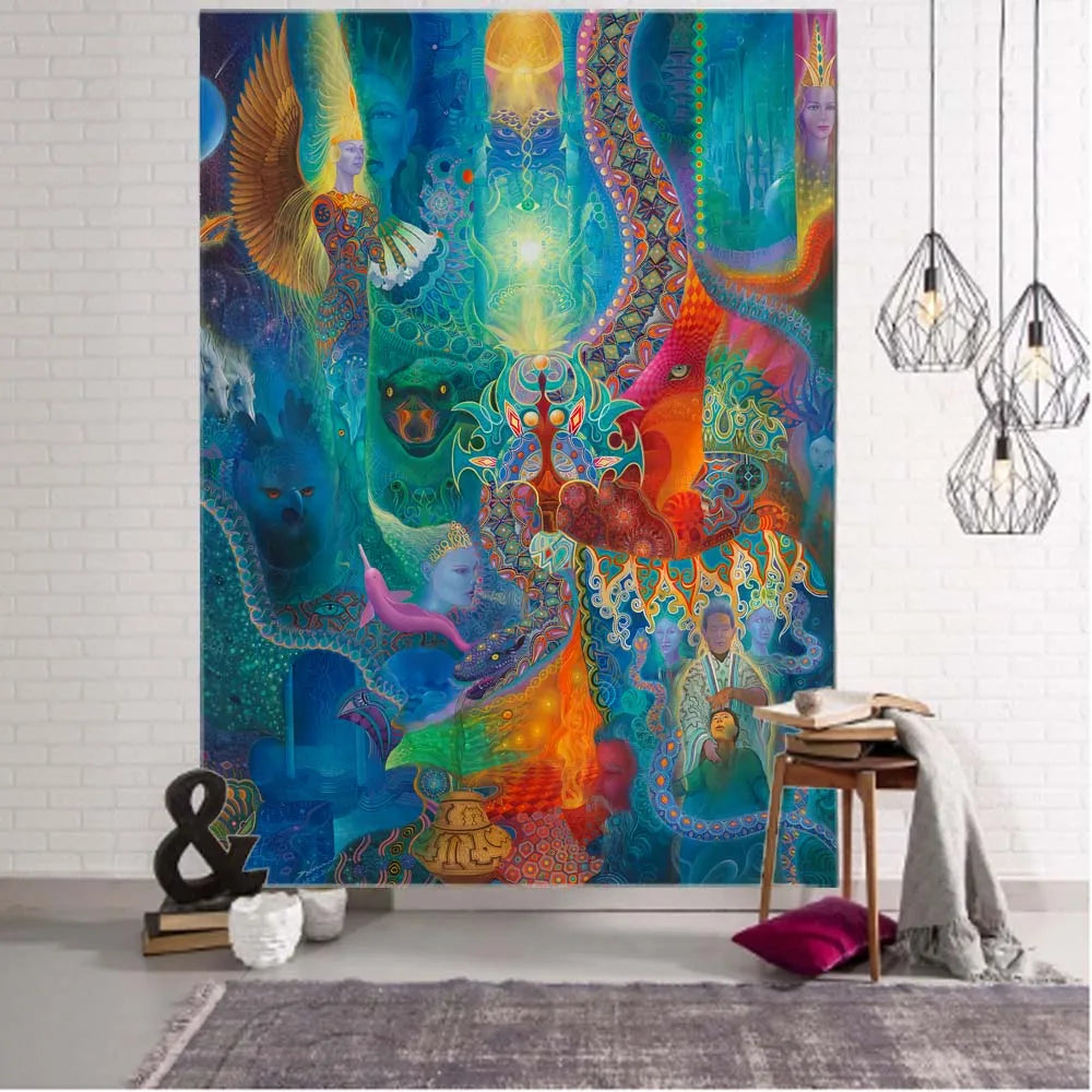 Animalistic DMT Dreams Tapestry Collection.    Variety of design choices.  Great Quality.