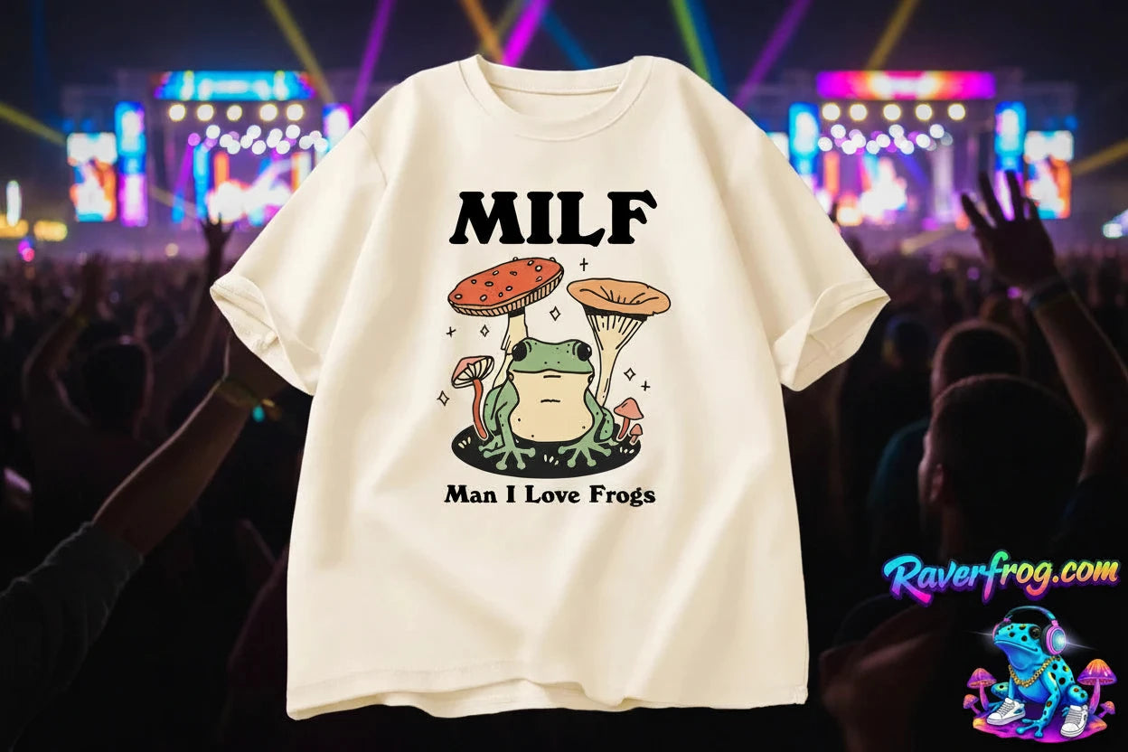 Raverfrog M.I.L.F. (Man I Love Frogs) T-Shirts.