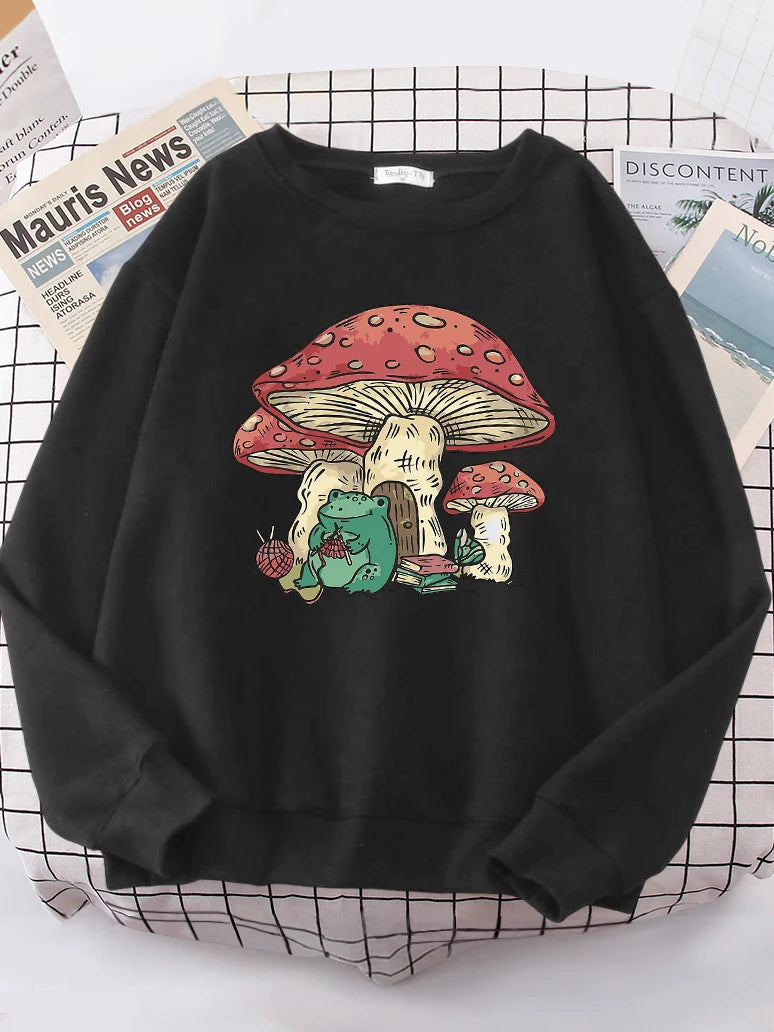 R.F.  Cute Crocheting Frog and a Magical Mushroom House. **Lady Frogs**