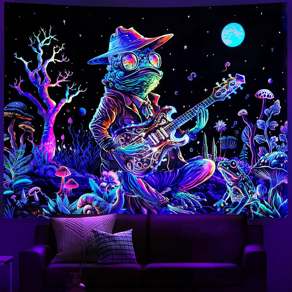 UV Reactive Black Light Alien Tapestry Collection