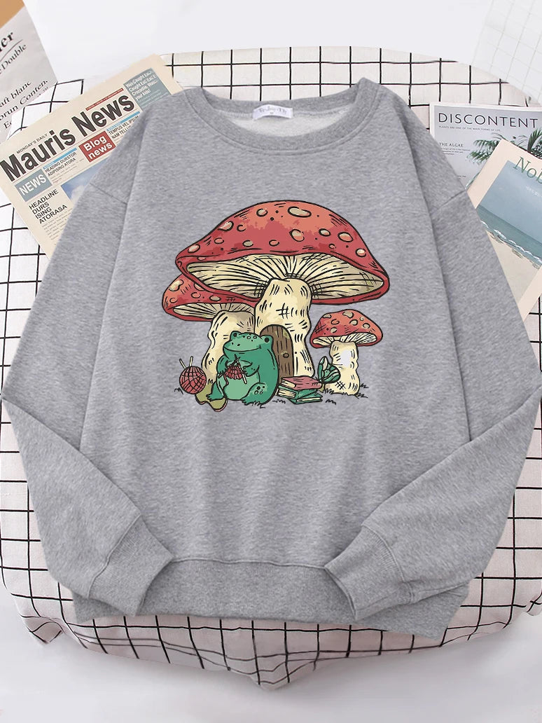R.F.  Cute Crocheting Frog and a Magical Mushroom House. **Lady Frogs**
